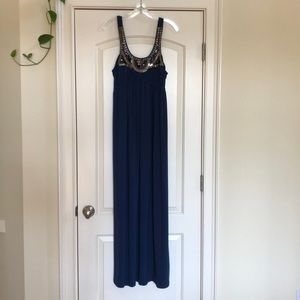 Navy Beaded Maxi Dress - great for vacation, or cruise